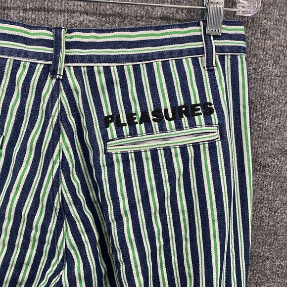 Pleasures Now Jeans Mens 30x28 Striped Mid Rise Straight Casual Stretch Denim - Picture 6 of 12